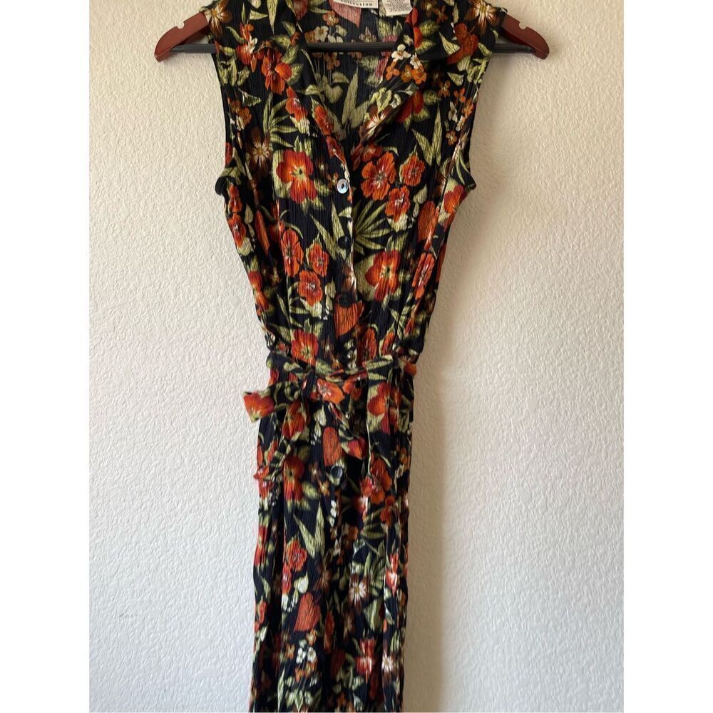 Vintage Kathie Lee floral crepe like jumpsuit size xs - Picture 2 of 6